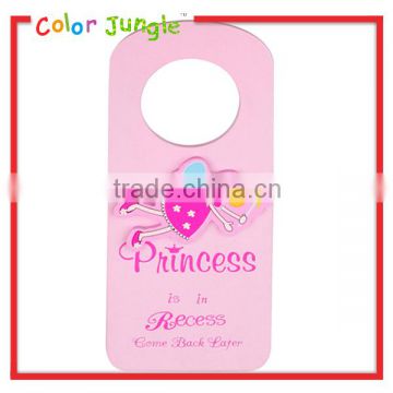 Pink princess Decorative door hanger wood sign, wood crafts door hanging sign for kids room decoration