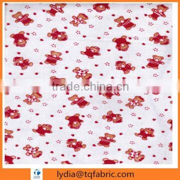 woven technics red bear print TC flannel fabric 43"/44" for baby blankets