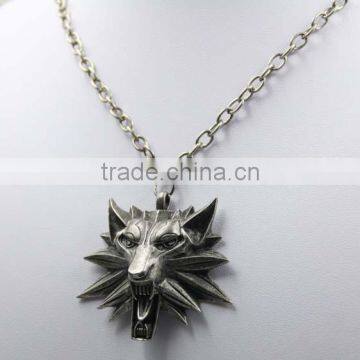 Hot Sale Game Retro Jewelry The Witcher 3 Wolf Head Pendant Necklace photo-3
