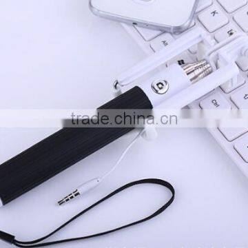 Universal Pink Mini Foldable Wired Selfie Stick Android Aluminium Monopod With Cable photo-2