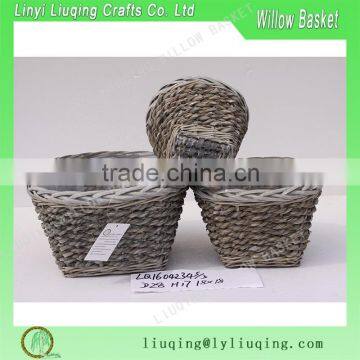 Popular Grey Color Mini Willow Storage Basket for Plan photo-4