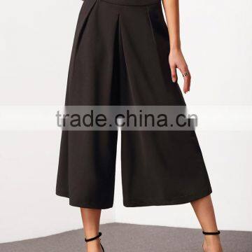 2016 Latest Design Factory Wholesale 3/4 Length Culottes Lady Pants Hot Pants Sale With Wide Leg Sleeve photo-3