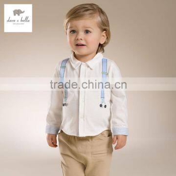 DB3562 dave bella spring baby boy printed shirt toddle top infant shirt boys handsome shirts grid plaid shirt