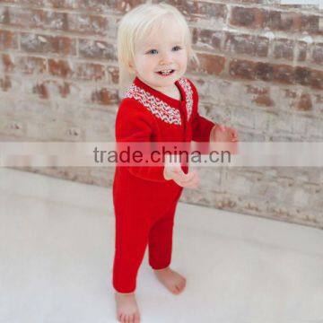 DB402 dave bella autumn cotton infant clothes baby one-piece knit baby girl romper jumpsuit christmas clothes