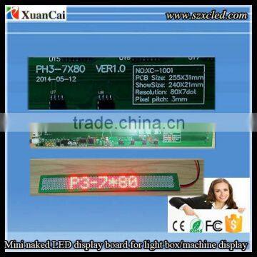 Ultra-thin P3-7X80 Mini Single Line LED Message Display/ Screen/panel/board photo-3