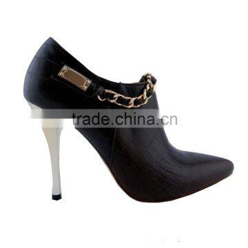 O94 Latest New Model Metal Chain Pointed Toe High Heel Women Dress Shoes