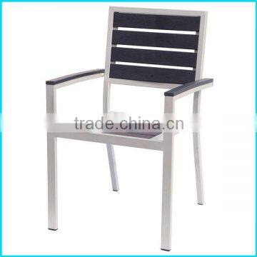 Squre arm chair plastic wood with aluminum tube