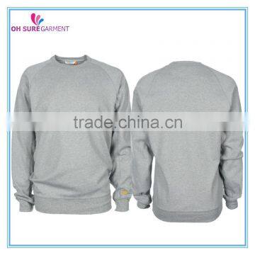 cotton french terry o neck long sleeve mens sweat shirt