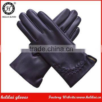 Wholesale Best Price Winter Warm Cashmere Lined Ladies Leather Driving Gloves