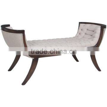 Hotel luxury solid wood boat bench seat bed end bench HDBB005