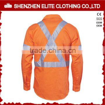 ANSI two pocket reflective tape work shirts long sleeve