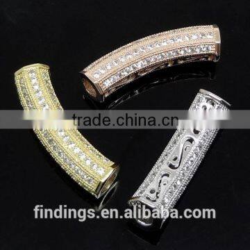 SJ3121 Silver micro perforated tube, wholesale micro pave jewelry, high quality cz jewelry