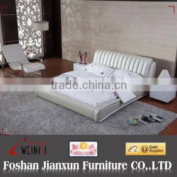 F6098 latest soft leather beds in china