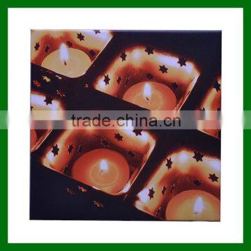 Candle canvas painting with LED light for Christmas