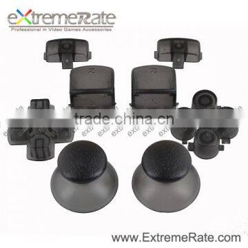 Clear Black buttons + thumbsticks For PS3 Controller with D-pad R1L1 R2L2 Triggers