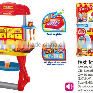 FAST FOOD TABLEWARE TOYS WITH THE CASH REGISTER