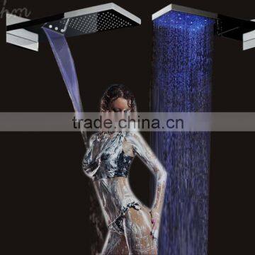 Luxury modern embedded ceiling bathroom accessories LED rain shower set thermostatic mixer bathroom showers LED water faucet