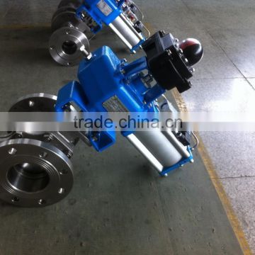 Flanged air actuated double acting pneumatic ball valve