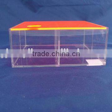 Customized acrylic lucite clear cube makeup storage