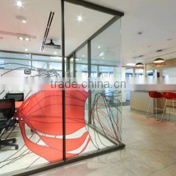 New Designe Interior Printing Glass Cubicle Partition