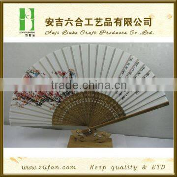 Chinese element foldable hand bamboo silk fan