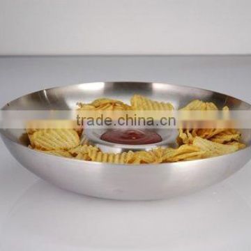 Stainless Steel Chip & Dip Plate