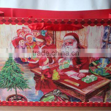 2014 hot sale good quality christmas gift paper bag with foil