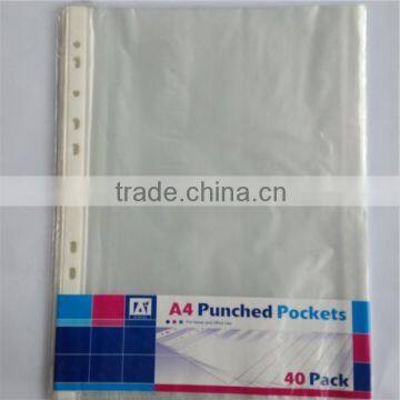 Transparent PP A4 size sheet protector or pouch pockets