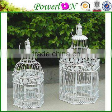 Antique Set Of 2/S Hexagon Wrough Iron Bird Cage Garden For Wedding Decoration TS05 G00 C00 X00 PL08-5859