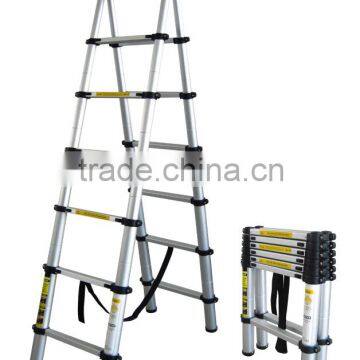 3.8M 13 steps aluminium telescopic ladder with EN131 SGS CE