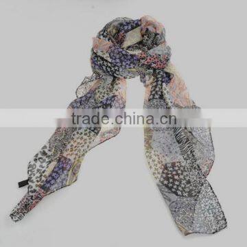 animal printed spring polyester scarf