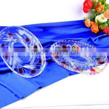Colored high quality oval glass fruit plate