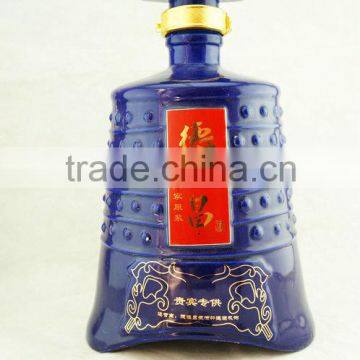 Blue decoration Ceramic Wine bottle