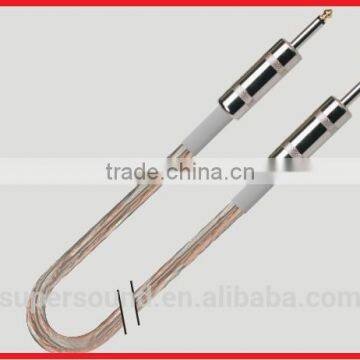 High quality 6.35mm JACK mono transparent China 2 core speaker cable