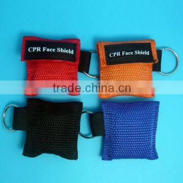 CPR safety training product cpr mask face barriers with keychain lynon pouch