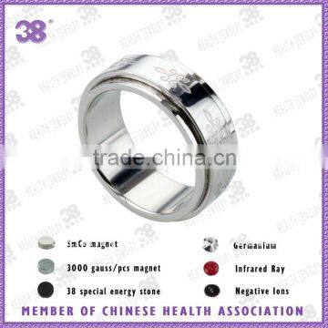 gemstone ring/stell ring with big stone