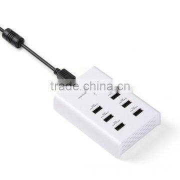 5V, 2.4A Rapid Charge 6 Ports Desktop Use Smart Charging USB Chargers