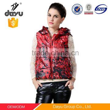 Waistcoat design for woman lightweight feather 100% polyester Customized women waistcoat cheap vest