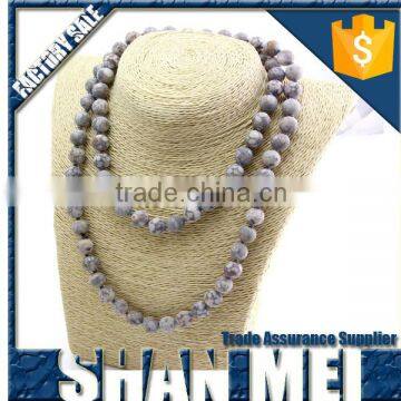 MaiFan jade beaded necklace multi layer long knotted beaded necklace for man and women