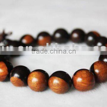 Artistic Red-black Sandalwood Beaded Bracelets 12mm