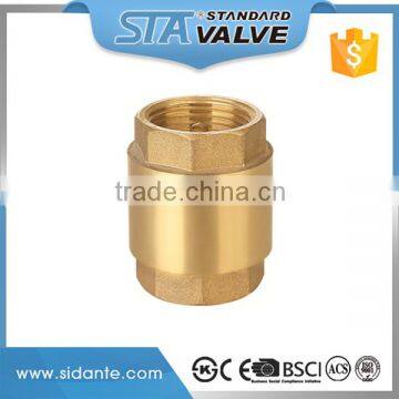 ART.4004 China Supplier 1/2-4 inch Brass Natural Color Non Return Vertical Spring Check Valve with Brass Core for Air Compressor