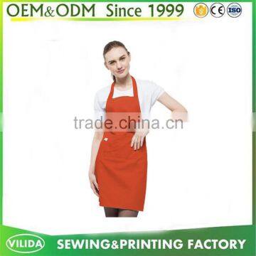 China Supplier 100% Polyester Kitchen Cooking apron with pocket