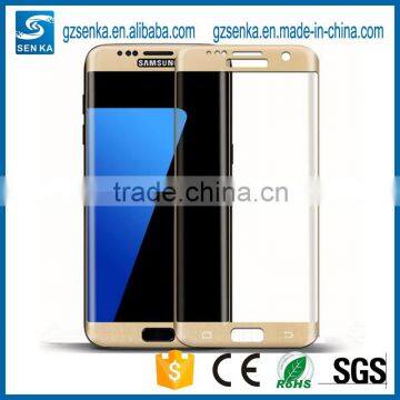 Wholesale 3D full cover silk print tempered glass screen protector for samsung s7 edge
