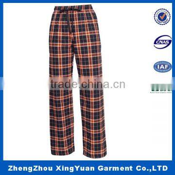 garment factory OEM wholesale 100% cotton yarn dyed woven plaid flannel mens pajama pants