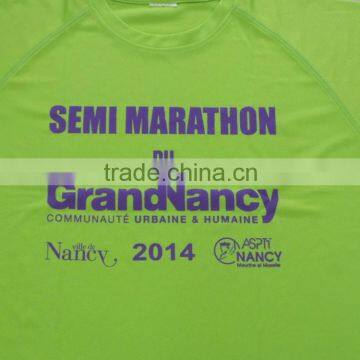 Round Neck Raglan Sleeves Word Fluorescence Color Printing Dry Fit Plain T-shirts photo-4