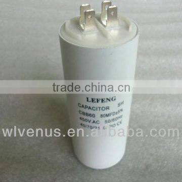 white plastic case cbb60 15uf 80uf capacitor