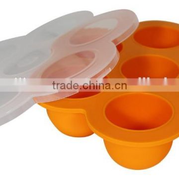 NEW BPA free FDA food grade non stick silicone food container with clear plastic clip-on lid