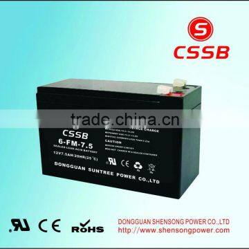 AGM 12v7.5ah valve regulated lead acid battery