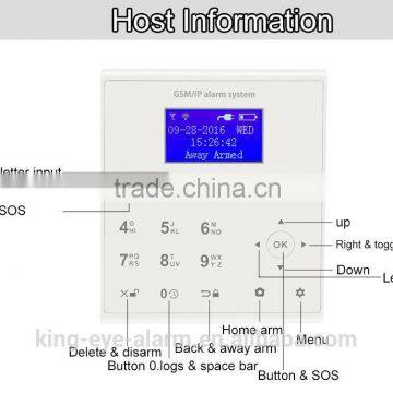 Newest dual WIFI+GSM module 39 wireless/wire zones safe house alarm system