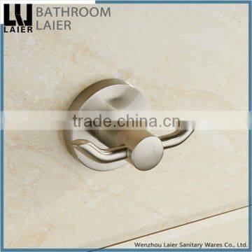 Simple Printing Lines Zinc Alloy Brush Nicked Bathroom Sanitary Items Wall Mounted Double Robe Hook photo-2